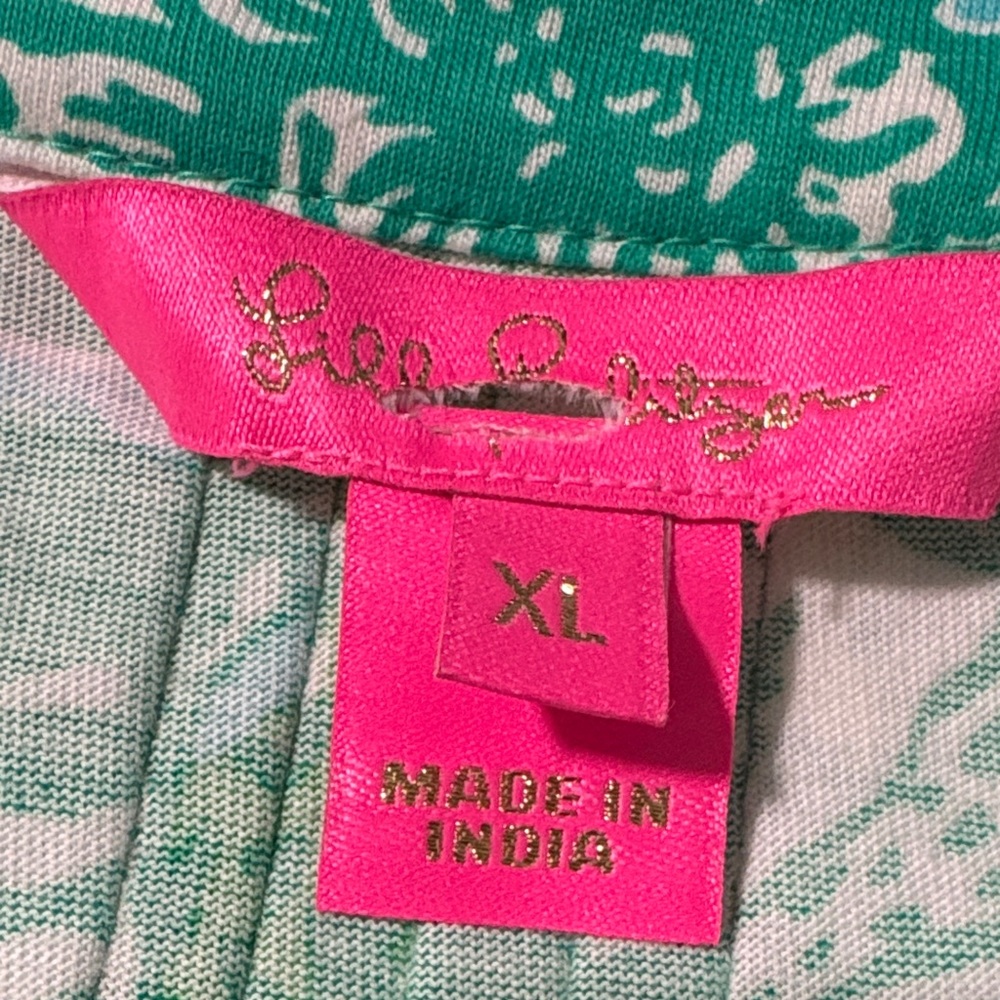 Lilly Pulitzer Green White Floral Tunic - Picture 6 of 7